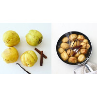 Roasted Quince with Brown Butter Ice-Cream Roasted Quince with Brown Butter Ice-Cream