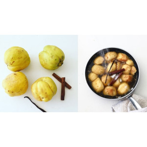 Roasted Quince with Brown Butter Ice-Cream