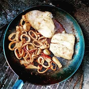 Pan Fried Hake & Calamar - Recipe
