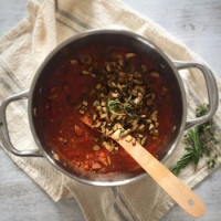 Lentil, Miso and Mushroom Bolognese