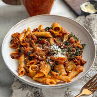 Lentil, Miso and Mushroom Bolognese